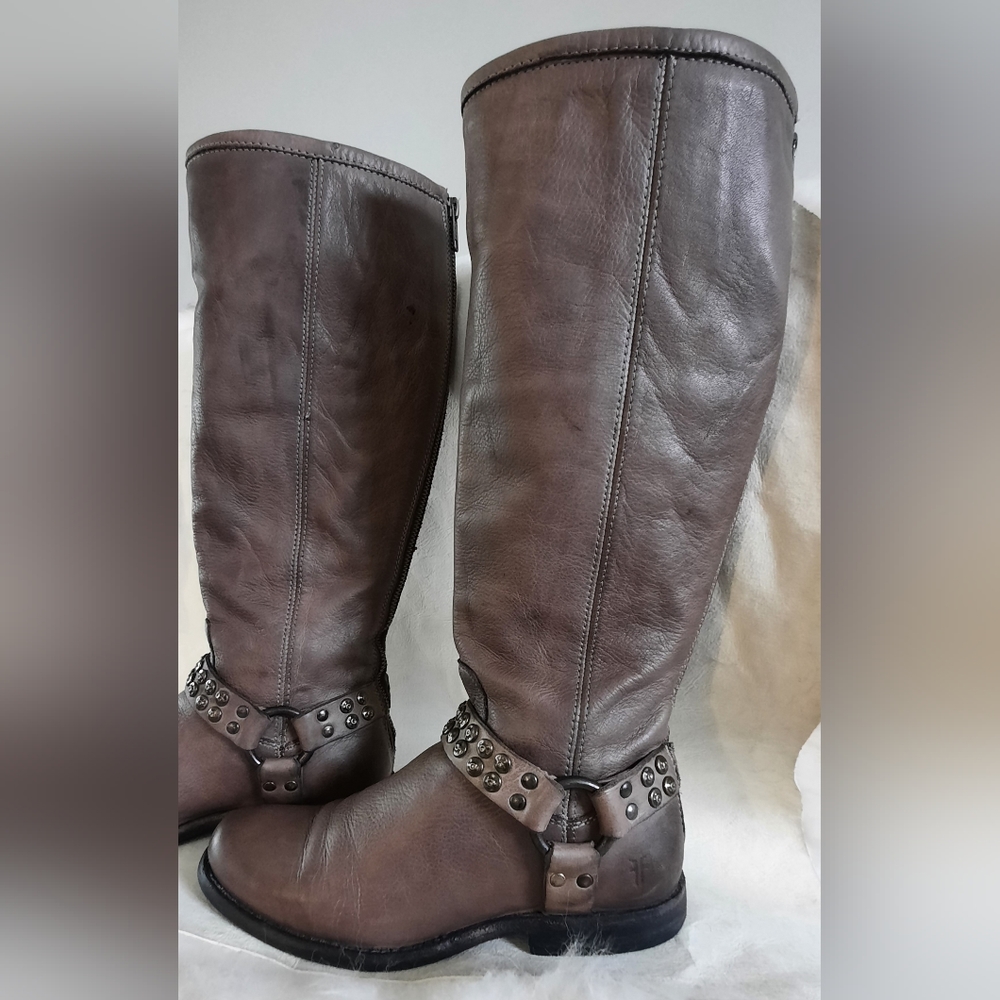 Frye Phillip Studded Harness Boots size 7